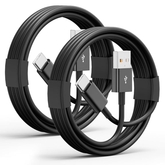 TYPPKMM USB C to USB C 90-Degree Cable 2-Pack 6FT - Black
