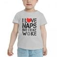 thumbnail image 2 of I Love My Naps But I Stay Woke Cute Toddler T Shirts for Boys Girls (Gray, Youth L), 2 of 5