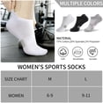 thumbnail image 7 of YOMYM 6 Pairs Ankle Socks for Women, Athletic Running Socks Cotton Low Cut Tennis Sports Tab Sock Size 6-11, 7 of 7