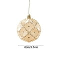 thumbnail image 3 of Champagne Gold Christmas Ornament, Electroplated Glitter Ball for Tree Decor, High-End Holiday Hanging Pendant for Home Party(B), 3 of 6