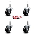 thumbnail image 2 of 3 Inch Hard Rubber Wheel Swivel 3/4 Inch Expanding Stem Caster Set SCC, 2 of 2