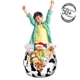 thumbnail image 3 of Cat Storage Toy Bag Chair, Black Cat on White Backdrop Playful Friendly Animals Posing Domestic Pets, Stuffed Animal Organizer Washable Bag, Small Size, Black White, by Ambesonne, 3 of 3