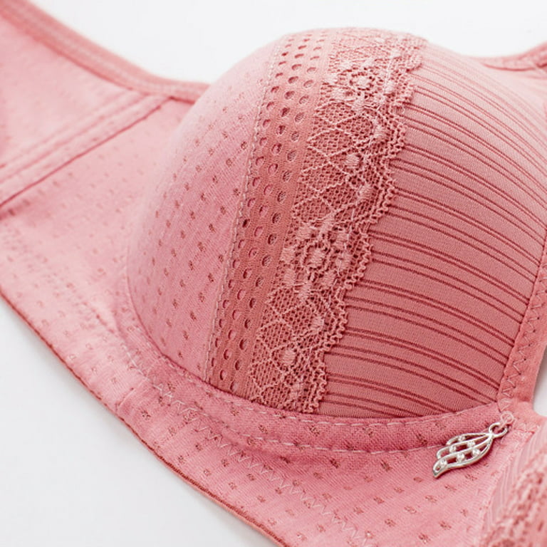 Mlqidk Women Push Up Bra Plus Size No Underwire Soft Padding Lift Up  T-Shirt Bra Pink 38A