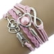 thumbnail image 1 of Pulseras para mujer, regalos para mujer, pulsera de cuero antiguo de la amistad con corazón y perla, pulseras para mujer, 1 of 1