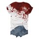 thumbnail image 4 of Letras de Halloween de manga tres cuartos casuales de moda para mujer, top con estampado de cara de fantasma vino/4XL, 4 of 5