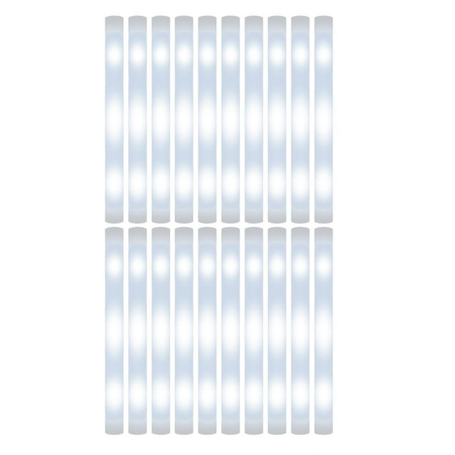 Juego de 20 varillas luminosas LED de espuma, multifuncionales y portátiles, ideales como recuerdo de fiesta para raves. Mezcla de color aleatorio