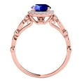 thumbnail image 3 of Aonejewelry 1.20 Ct. Halo Tanzanite and Diamond Engagement Wedding Ring In 14k Rose Gold, 3 of 4