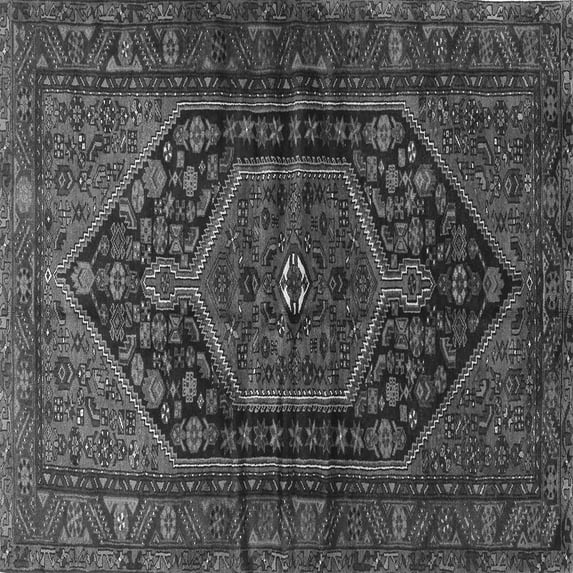 Ahgly Company Indoor Square Persian Gray Traditional Area Rugs, 6' Square