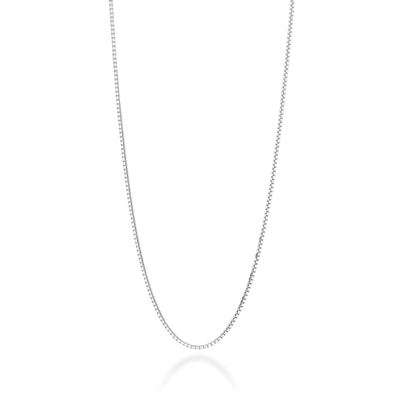 Miabella Italian 925 Sterling Silver or 18K Gold Plated 925 Sterling Silver Thin 0.8mm Box Chain Necklace for Women, Made in Italy