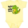 thumbnail image 3 of Inktastic Hello I'm New Here with Cute Baby Alligator Boys or Girls Baby Bodysuit, 3 of 5