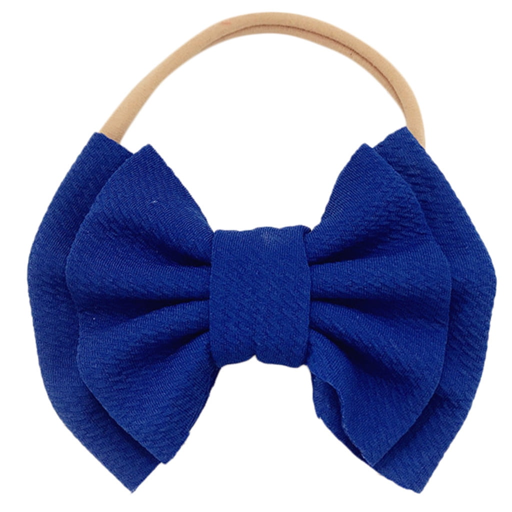 Baby Unisex Hair Ball Multicolor Printing Headband Elastic Bow Design Hair Band Baby Girl Headbands