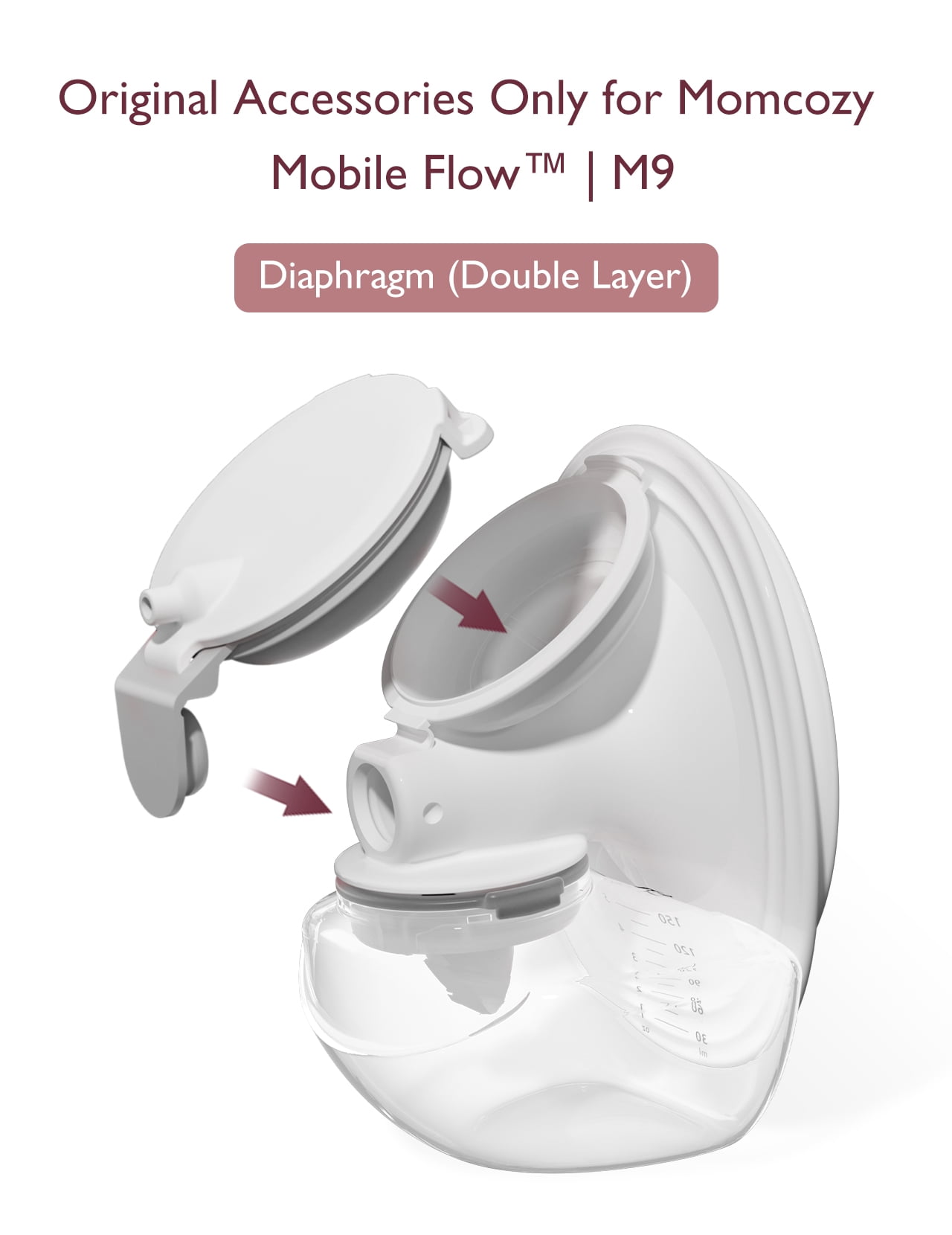 Momcozy Mobile Flow Breast Pump Diaphragm, Original Momcozy M9 Mobile Flow Breast Pump Replacement Accessories, 1PC