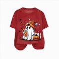 thumbnail image 4 of TOWED22 Women Fall Halloween Shirt Novelty Spooky Coffee Print Graphic Tees Pumpkin Thanksgiving Tops(Red,3XL), 4 of 4