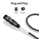 thumbnail image 3 of Cable XLR Devinal giratorio en ángulo recto macho a hembra de 1 m, 2 unidades, 3 of 7