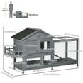 thumbnail image 2 of CoSoTower 65" Wooden Rabbit Hutch, Pet Playpen with Openable Roof, Storage Box, for Rabbits and Small Animals, Dark Grey, 2 of 7