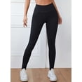 thumbnail image 3 of Women's Plus Size Solid Wide Waistband Leggings, 3 of 5
