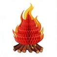 thumbnail image 1 of 3D Bonfire Honeycomb Ornament Decoration For Camping themed Childrens Birthday Parties, Flame shaped Table Centerpiece, 1 of 8