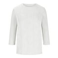 thumbnail image 6 of FNFYFH walmart weekend sale Women 3/4 Sleeve Bloues Comfort Fit Textured Shirts 2025 Summer Casual Round Neck Tops, 6 of 6