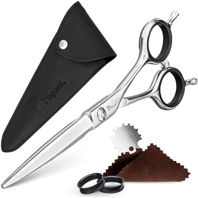 Fagaci Tijeras profesionales para cortar cabello, 6 hojas finas súper afiladas, acero 440C para máxima precisión, tijeras de cabello ligeras para mujeres y hombres