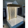 thumbnail image 2 of Wooden Temple For Home And Office With LED Lights / Puja Mandir For Home / Wall Hanging And Table Top Mandir / Pooja Mandap / White Temple, 2 of 6