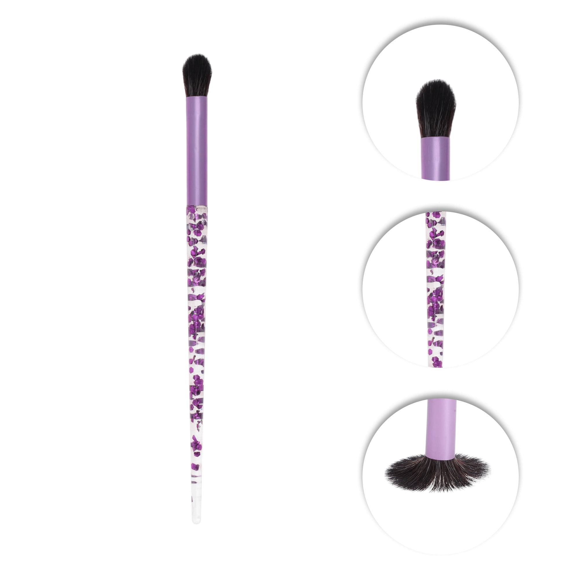 Unique Bargains Makeup Portable Eye Brush Set in Purple Color with 4 Essential Pieces
