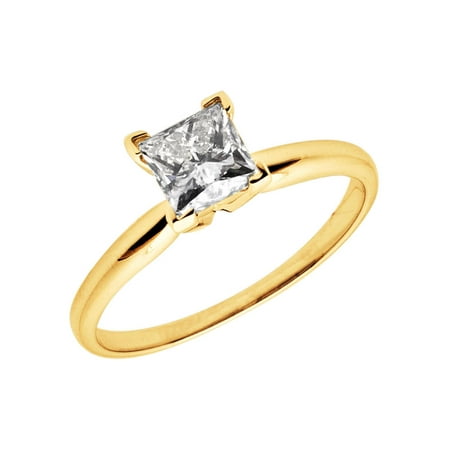Jewelry Unlimited  14K Yellow Gold Princess Diamond 