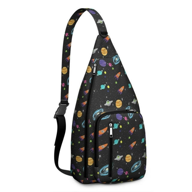 Astronomy Sling Backpack - Detailed Solar System Design Shoulder Bag, Compact Pack for Essential Carry & Daily Use