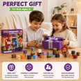 thumbnail image 5 of 200-Piece Magnetic Blocks Set with Light-Up Accent Cubes, 22 Textured Designs, Fantasy STEM Building Toy, 0.8-Inch Mini Blocks, Ages 3+, 5 of 6