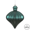 thumbnail image 3 of Vickerman 6" Sea Blue Matte Onion Drop Christmas Ornament, 4 per Bag, 3 of 4