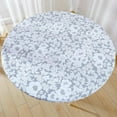 thumbnail image 3 of jifeng Round Tablecloth Waterproof Table Cloth Fits Tables 40\"-56\" Diameter Kitchen Grey Chrysanthemum, 3 of 9