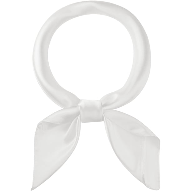 INSPIRAR CHIC Pañuelo de Cuello de Satén para Mujeres, Pañuelo Cuadrado de Seda Sólido, Diadema Bandanas Blanca 90x90cm/35.4x35.4 pulgadas (LxA)