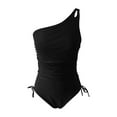 thumbnail image 2 of NIEWTR Tummy Control Swimsuits for Women Single Shoulder One Piece Bikini Bathing Suits Modest Full Coverage Keyhole Swimwear(Black,XL), 2 of 4