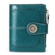 thumbnail image 1 of Cartera para mujer, monedero plegable pequeño de piel auténtica con bloqueo RFID y monedero con cremallera, 1 of 5