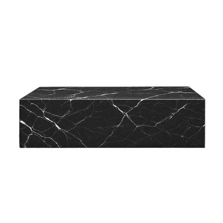 Genuine Marble Block Coffee Table - Black Marble