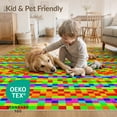 thumbnail image 4 of ODIKA Rainbow Grid Block Funky Geometric Abstract Modern Statement Non-Slip Chair-Friendly for Dining Room, Under Table, Home Office, 4 of 7