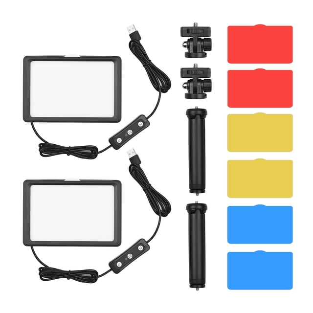 Kit de iluminación para videoconferencia USB Andoer con 2 luces LED de video 5600K regulables + 2 tr Andoer Lámpara de fotografía