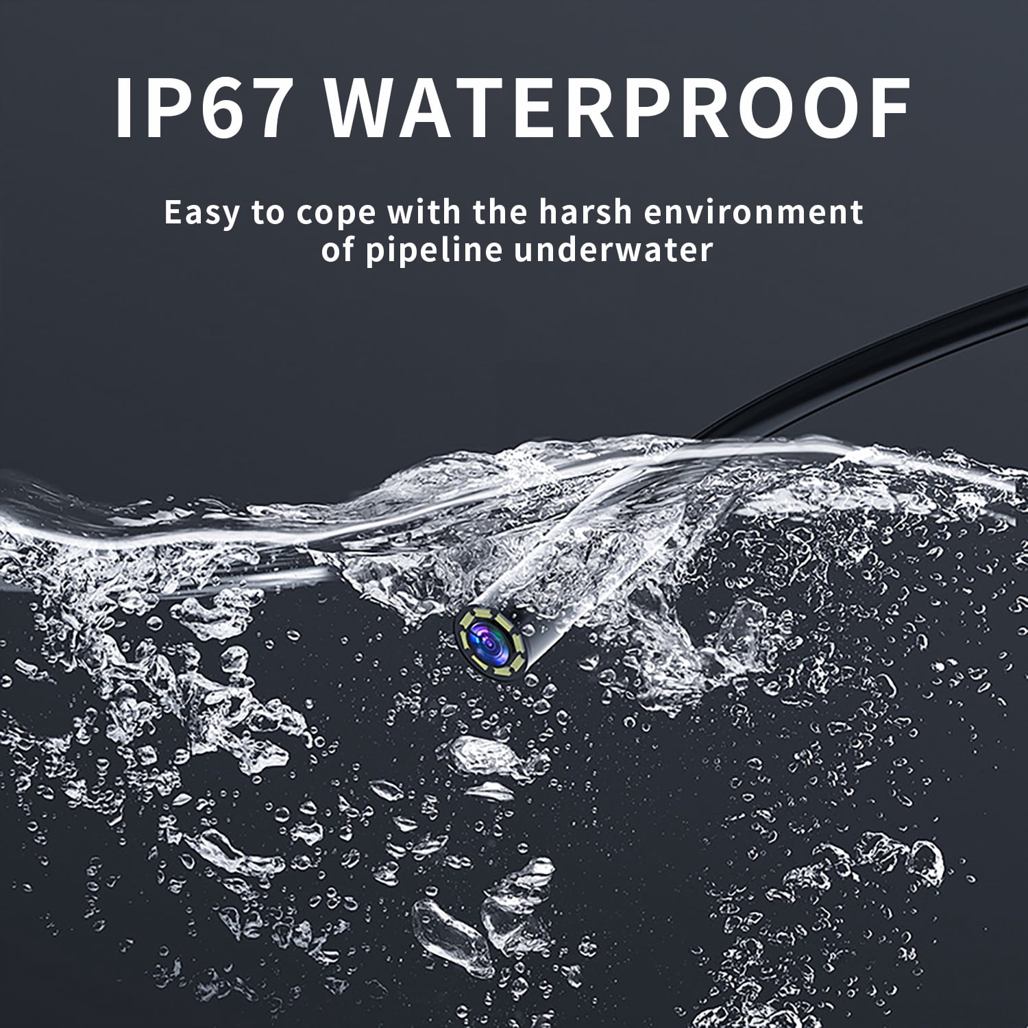 Quanmin Endoscope Camera with Light, 1080P HD Borescope Tools with 9.84ft Semi-Rigid Snake Camera, 8.0mm IP67 Waterproof Inspection Camera for iOS and Android