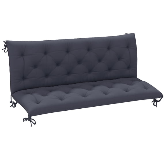 Dranite Outdoor Bench Cushion Tufted 3-Seater for Swing Chair Patio Sofa, Dark Gray