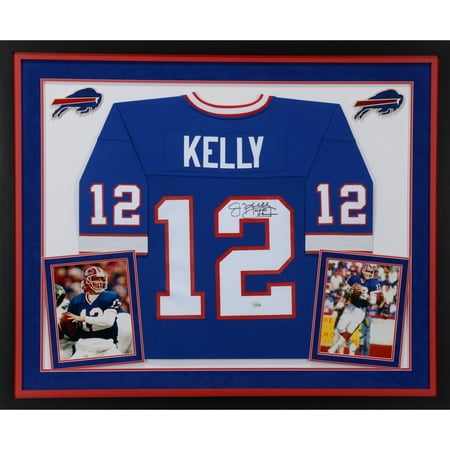 Autographed Bill Buckner Baseball - Jim Kelly Buffalo Bills Deluxe Framed Autographed Mitchell & Ness Blue Replica Jersey with