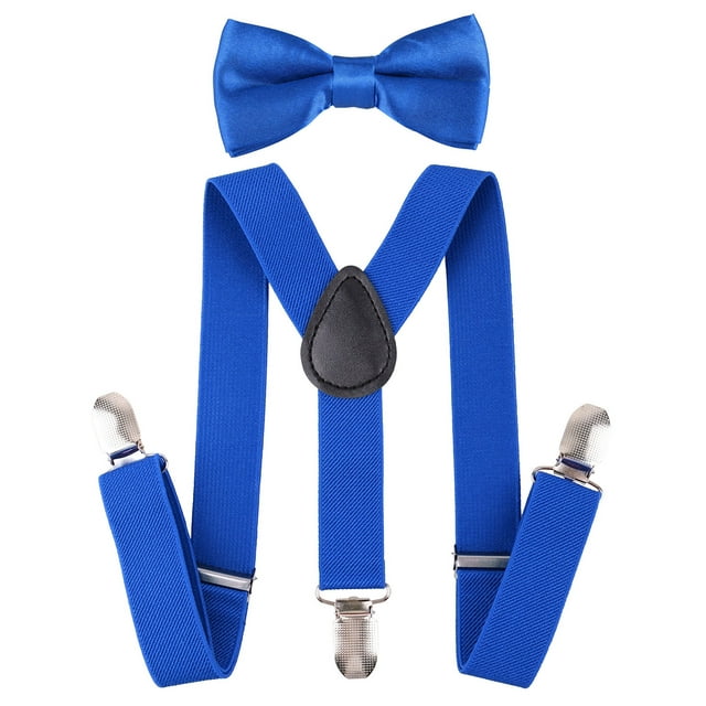 Royal Blue Toddler Kids Boys Girls Baby Suspenders and Bow Tie Matching