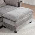thumbnail image 3 of Cloud Sofa Single Seat (Ottoman is not included), Modern Sectional Couch, for Living Room Bedroom and Apartment, Comfy Double Layer Upholstered Seat Cushion, Breathable Chenille Fabric, Black,SW5041B, 3 of 9