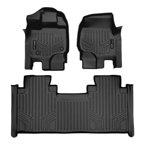 SMARTLINER 2 Rows Custom Fit Floor Liners Compatible with 2015 - 2025 Ford F-150 Super Cab