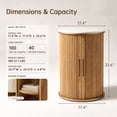 thumbnail image 4 of Faux Marble End Table with Sliding Door, 17.3" Modern Round Nightstand with Fluted Detailing & Adjustable Shelve, Compact Side Table for Bedroom Living Room, 4 of 12