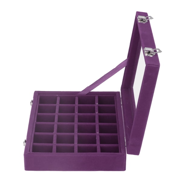 Joyero Pequeño De Terciopelo, Organizador De 24 Compartimentos, Joyero, Caja De Almacenamiento Para Pendientes Y Anillos, Joyero Con Cerraduras