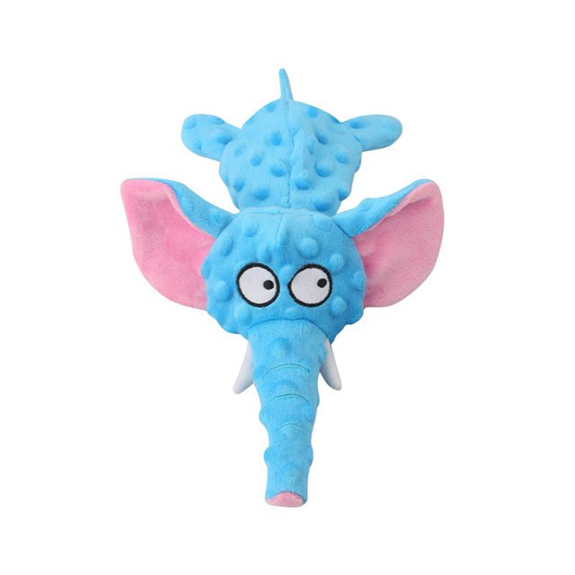 CSChome Jouet pour Animaux de Compagnie Jouet pour Chien - Peluche Interactive Résistante aux Morsures, Forme d'Éléphant de Dessin Animé, Jouet Qui Couine, Fournitures pour Animaux