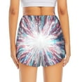 thumbnail image 2 of Lsque Blue Swirl Fireworks Printed Women's Running Shorts with Liner Pockets,Elastic Quick Dry Workout Athletic Gym Yoga Shorts,Womens High Waist Shorts-Large, 2 of 9