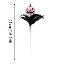 Luoshdecor Halloween Artificial Flower with Pink Pumpkins and Skull,Gothic Floral Stems Spooky Haunted House Decor for Dining Living Room Bedroom,Indoor Outdoor