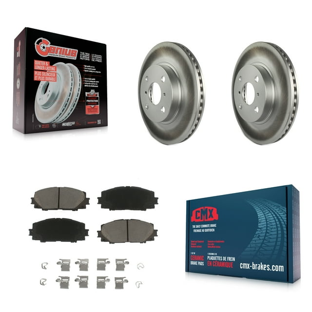 Transit Auto Front Coated Disc Brake Rotors and Ceramic Pads Kit for Car Toyota Yaris Prius C Scion iQ KGC-100549