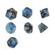 thumbnail image 3 of Cuatro juegos de tablero de enseñanza de matemáticas de dados poliédricos de plástico aprenden el color azul del cubo de dados poliédricos con números dorados transparentes, 3 of 10