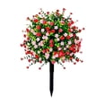 thumbnail image 2 of Garden Decorations Artificial Camellia Topiary Stakes Outdoor Faux Flower Ball Ground Plug for Yard Lawn Porch Patio Wedding Pathway Front Door Decor, 2 of 6